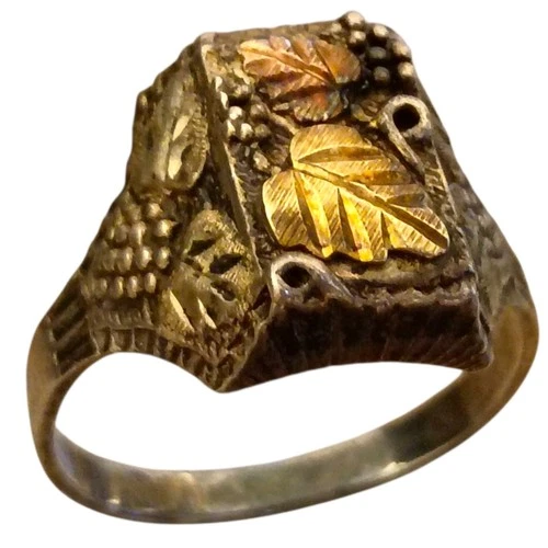 Vintage 12k Black Hills Gold Sterling Silver Ringsz12