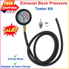 Exhaust Back Pressure Tester 2.5" HD Pressure Gauge With 6Ft Hose, 3 Color Bands