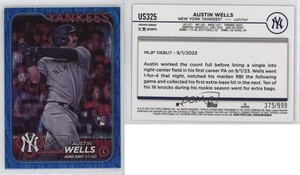 2024 Topps Update Debut Blue Holo Foilboard /999 Austin Wells #US325 Rookie RC