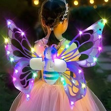 Electric Light Up Moving Fairy Butterfly Wings for Kids Angel Costume Toy