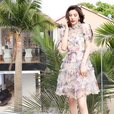 Color: Apricot Short Sleeve Short, Size: 2XL - Spring Fairy Dress Sweet First Lo