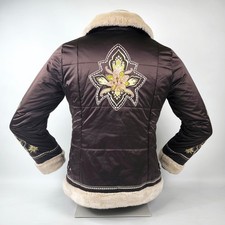 Bogner giacca da sci donna taglia 40 (M/L) pelliccia web ricami orientali giacca marrone