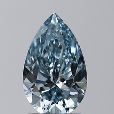 Pear 1.50 Ct Fancy Intense Blue VVS2 Clarity IGI Certified Lab Grown CVD Diamond