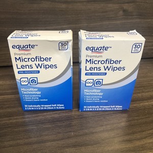 Equate Premium Microfiber Lens Wipes - Pre-Moistened - Non-Scratching -60 count