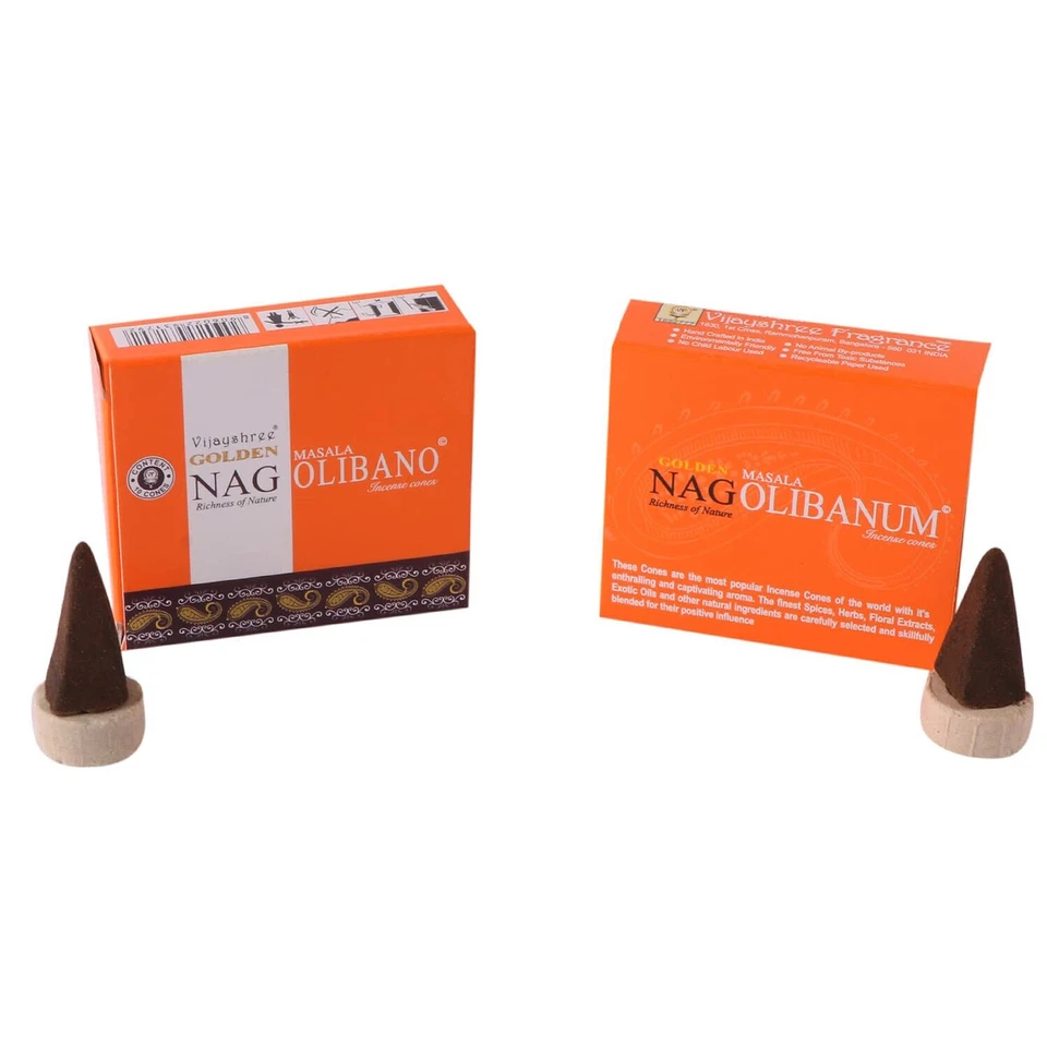 Cono di incenso Vijayshree Golden Nag Olibano Masala Natural Dry Dhoop... - Immagine 2 di 4