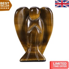 Hand-Carved Tiger's Eye Guardian Angel Statue 1.5'' - Reiki Healing Charm