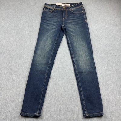 Zara Basic Jeans Womens 4 27x27 Blue Skinny Denim Cotton Stretch Zip Button NWT
