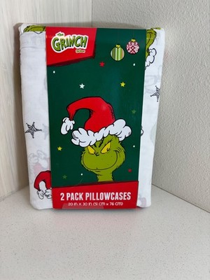 Dr. Seuss The Grinch 2 Pack Pillowcases Christmas NWT 20  X 30 
