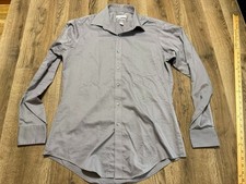 Van Heusen Shirt, Men's Size 15.5, 34/35 Grey Long Sleeve Button Up Fitted