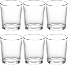 Clear Glass Tea Light Holders Set of 6 - Votive Candle Holders for Weddings, Eve