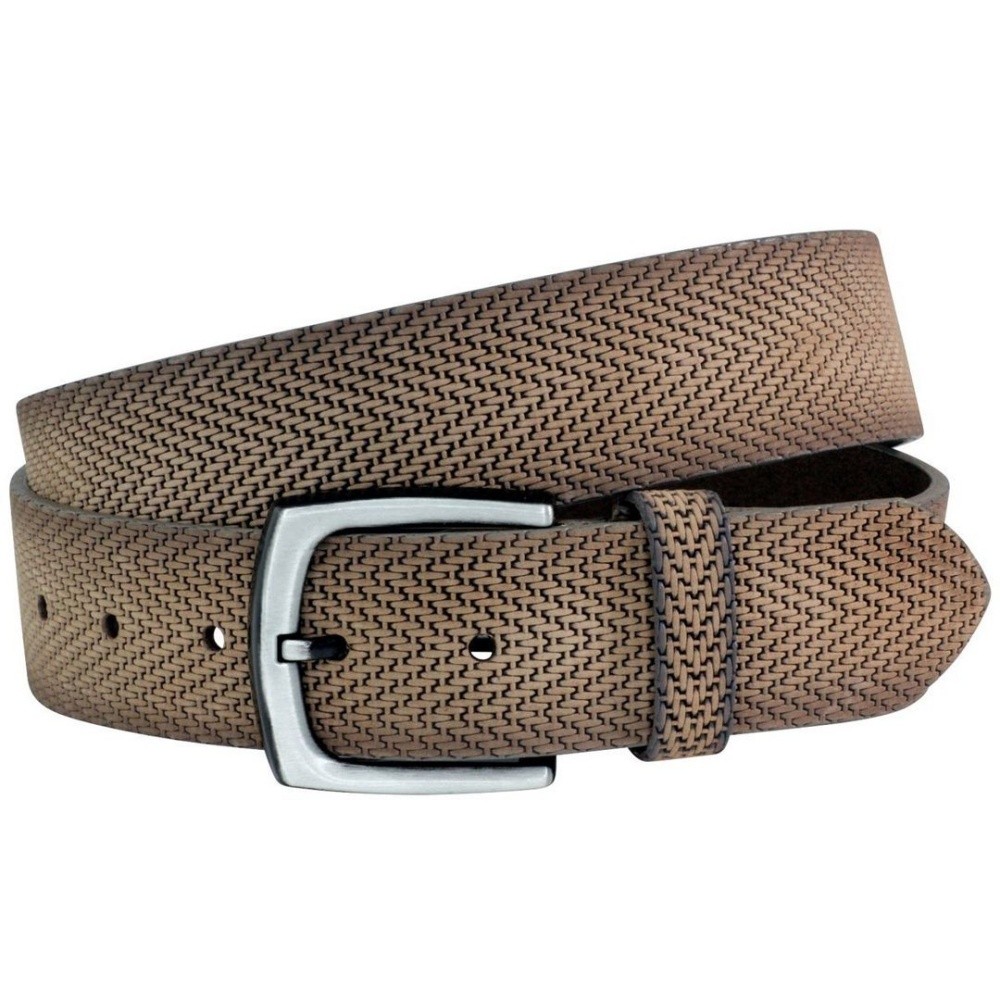 Lindenmann Men's Belt Leather Belt Gray Brown 1000465 Taupe