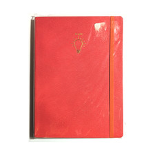Image of New! Robert Frederick BRIGHT IDEAS coral pink leather journal notebook lined A5
