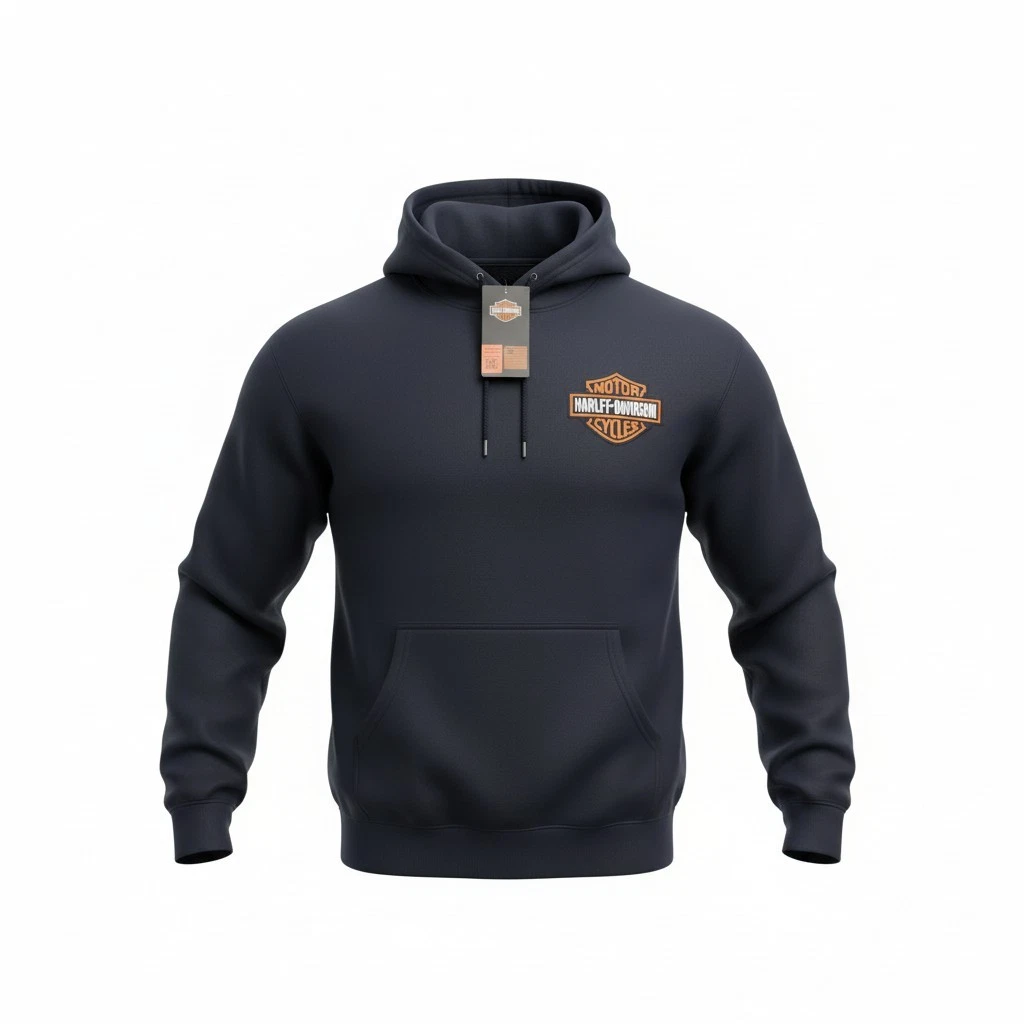 Harley-Davidson Men's Black Hoodie Akron Ohio HF25-MEN-PO-BLK-04 OEM NEW