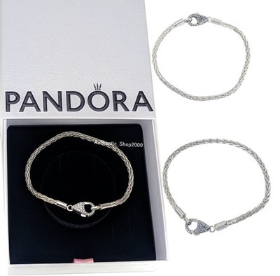Pandora ブレスレット ゴルド NEW 100% Authentic PANDORA 925 Pave Clasp Foxtail Chain Charm