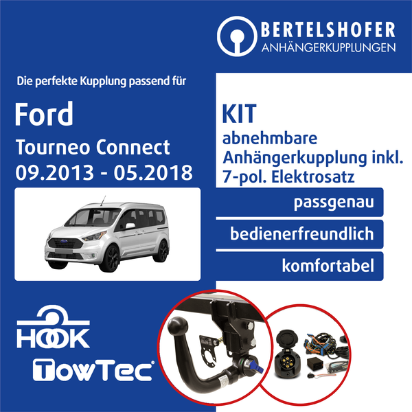 FüR Ford Tourneo Connect Typ V408 09.2013-05.2018 Ahk Abn +7Pol Spez E-Satz Pkw-image