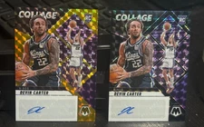 2024-25 PANINI MOSAIC DEVIN CARTER COLLAGE ROOKIE AUTO BLACK 1/1 NBA 1 OF 1 +/10