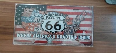 ROUTE 66 Where  AMERICA'S Road Trip Begins 15x30 cm