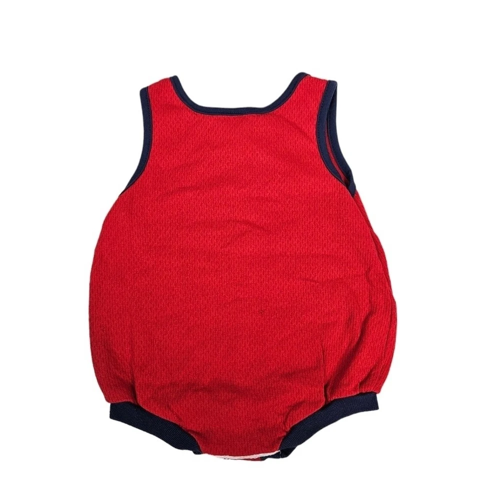 Mameluco ligero vintage Healthtex rojo béisbol 1 pieza talla 24M niños O46 Foto 3 de 4