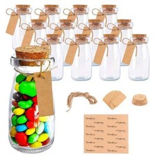 12 St&uuml;ck Miniglasflaschen 100ml mit Korkstopfen. Neu Original verpackt.