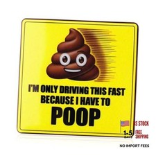 2026 New 5.5x5.5 Funny Car Magnets,Reflective I Have to Poop Bumper Magnets
