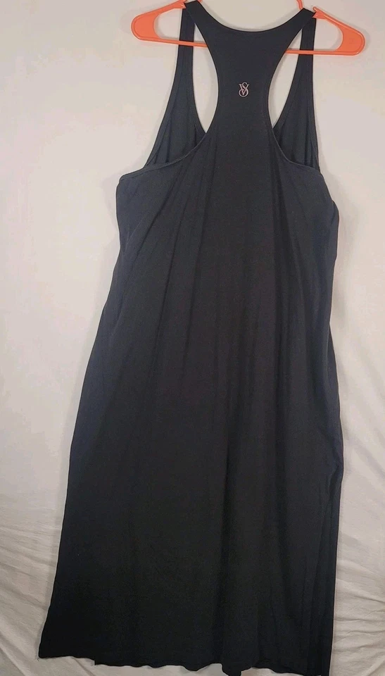 Vestido Victoria's Secret para mujer XL negro sin mangas espalda cruzada maxi logotipo VS abertura salón Foto 4 de 4