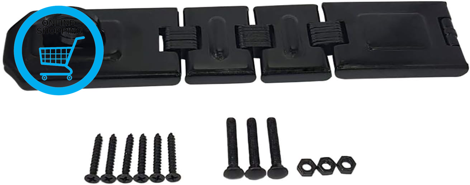 Extra Heavy Duty Concealed Safety Hasp, Flexible Link, with Hardened Staple, 9""