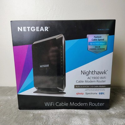 NETGEAR NIGHTHAWK AC1900 WiFi Cable Modem Router Model# C7000V2 Tested & Working