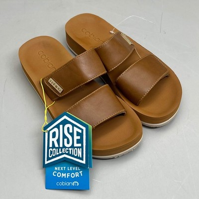 COBIAN Dana Rise Elevated Flatform Style Slide Women's Sz 6 Tan DNA24-230-06