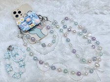 Crossbody Heidi bead Strap for Cell Phone with DIY cute holder with mirror