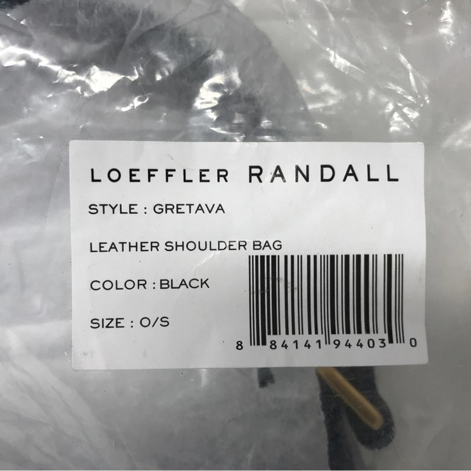 Bolso de hombro de cuero para mujer Loeffler Randall Greta, talla M - negro/dorado Foto 4 de 4