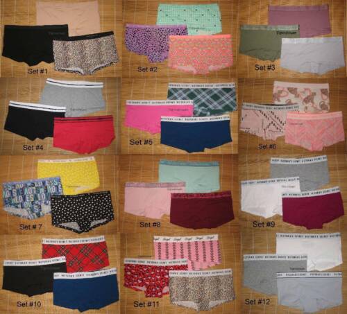 3 Victoria's Secret Cotton Panties Shortie Bold Logo BoyShort Boy Short Medium  - Picture 1 of 11