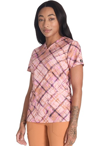 Blusa Médica Estampada Dickies Estampados Cuello en V DK667 PBPD Pintura a Cuadros Envío Gratuito - Imagen 4 de 8
