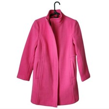 Talbots Albury Italian Wool Stadium Car Coat In Barbie Pink Full Zip Car Coat 6