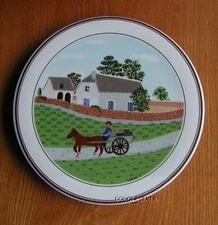 VILLEROY & BOCH NAIF CHINA 6 1/2" ROUND TEA TILE OR TRIVET NEAT