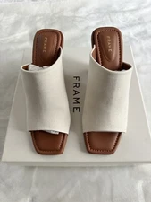 FRAME Le Naomi Wedge Mules In Natural size 9.5 US NEW