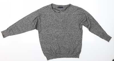Marks and Spencer Damen Pullover Mehrfarbig V-Ausschnitt Baumwollmischung Größe 10   M