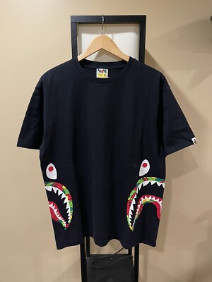 Bape Psyche STA Camo Double Sided Shark Face Black Tee