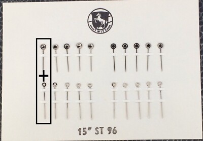 NOS New [ 1 Set = 2 hands ] ST 96 90 / 130 Wit Aguja 15mm Hand ST96 Silver Baton