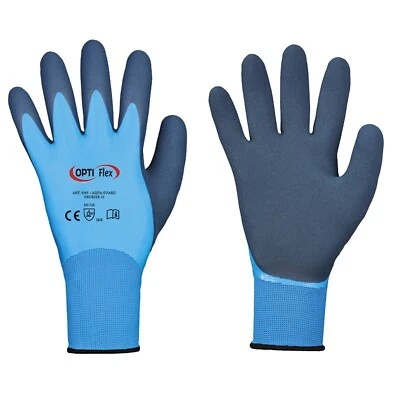 OPTI FLEX 1-12 Paar Arbeitshandschuhe Montagehandschuhe Wasserdicht Latex Wasserfest 7-11