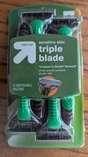 Up  Up Triple Blade Disposable Razors for Sensitive Skin - 8 Razors
