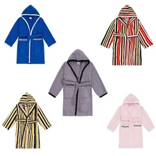 Kids Hooded Bathrobe Terry Cotton Towelling Dressing Gown & Sleepwear