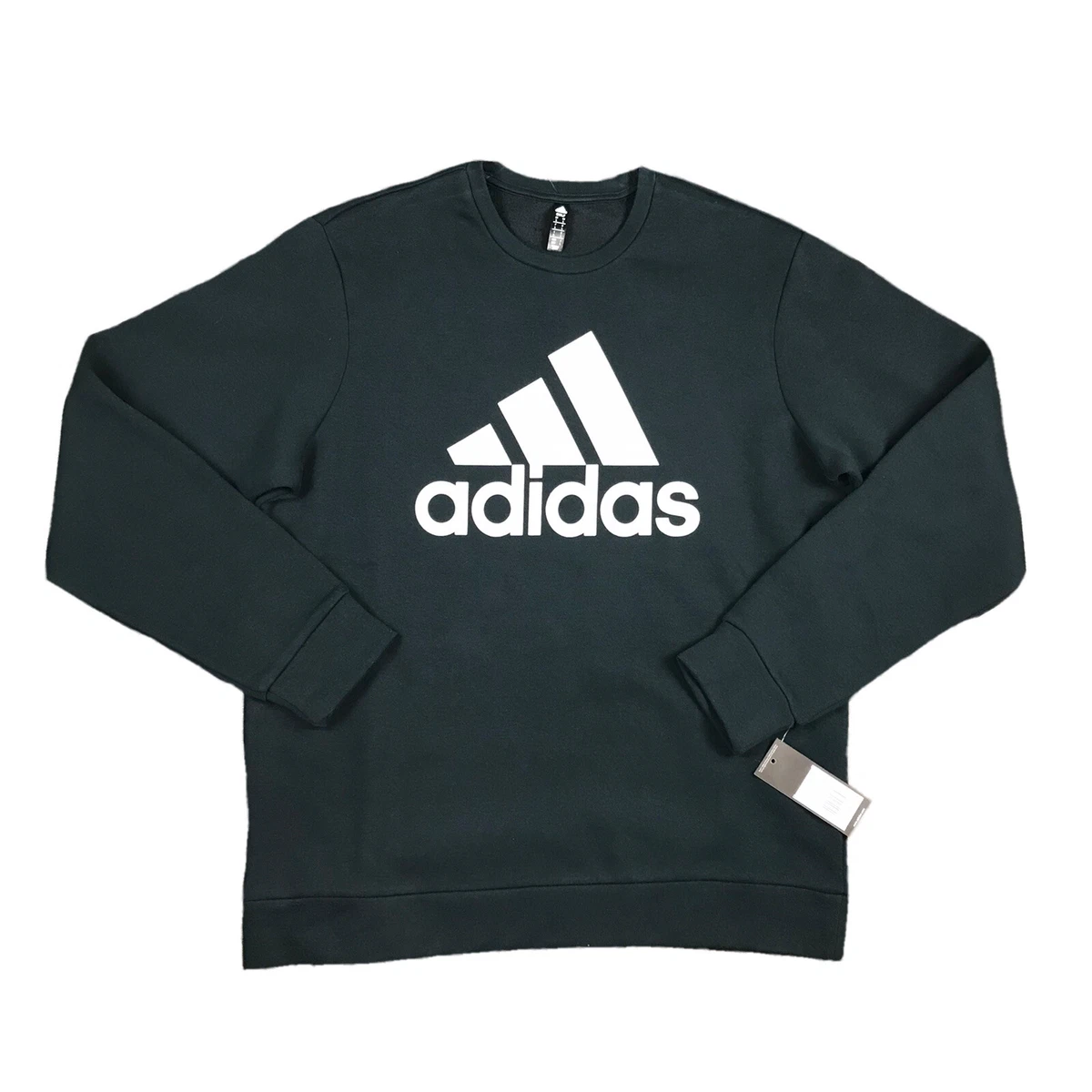 adidas Golf Mens Black Crewneck Pullover Big Logo Sweater Size Large