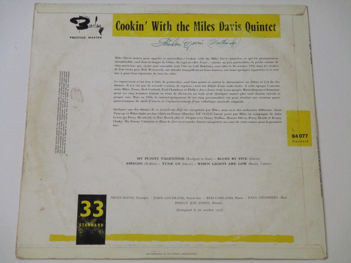 クッキン／マイルス・デイビス Cookin With The Miles Davis Quintet (アナログレコード/OJC