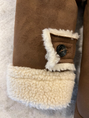 ZARA MEN AW17 Brown Camel Faux Suede Warm Coat Jacket 3548/307