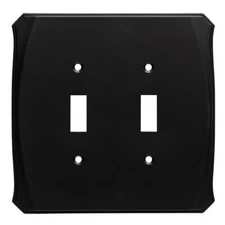 Serene Double Switch Wall Plate Flat Black (787420)