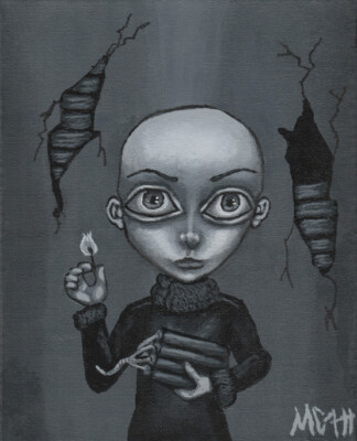 Uncle Fester the Addams Family Gothic Fantasy TNT dynamite Original Painting Art