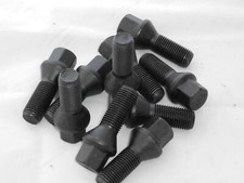 10 Radschrauben M12x1,5x38 Kegel SW17 Schwarz BMW Opel Renault VW Dacia SR387S