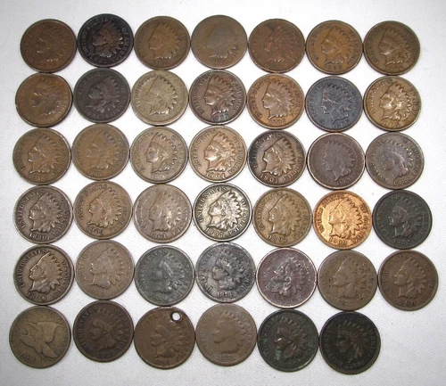 Vintage Indian Flying Eagle Cent Collection 41 Different Dates 1858-1909 AP10