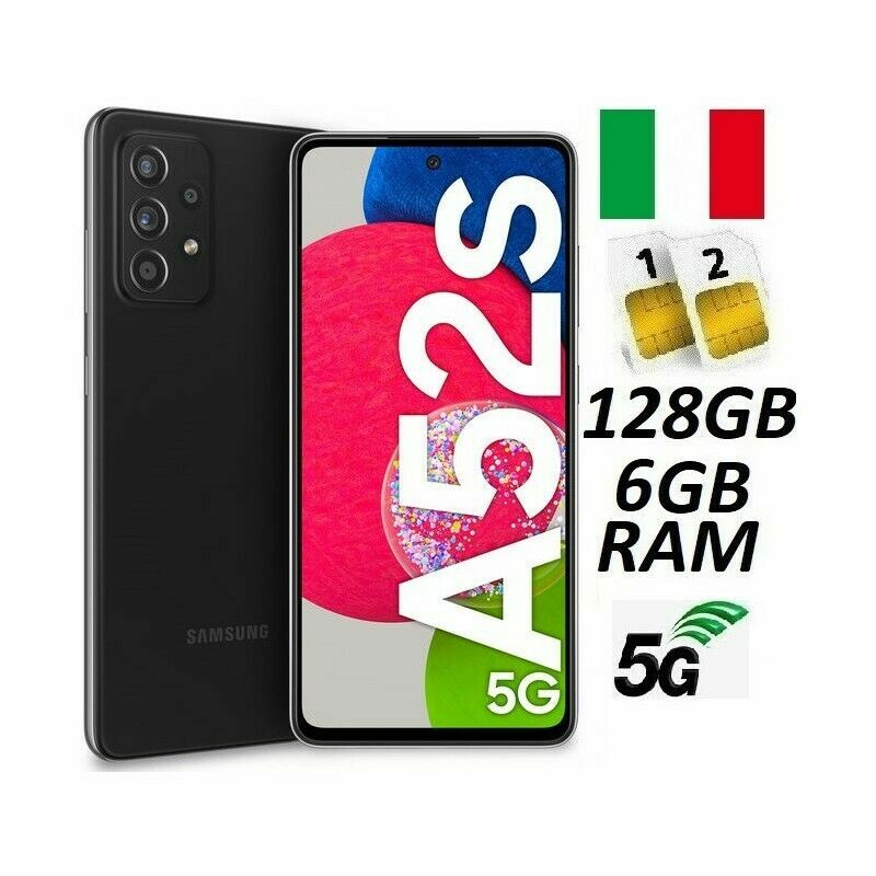 Smartphone Samsung Galaxy A52s BLACK 5G 6,5" 6+128GB Dual Sim SM-A528 NO...