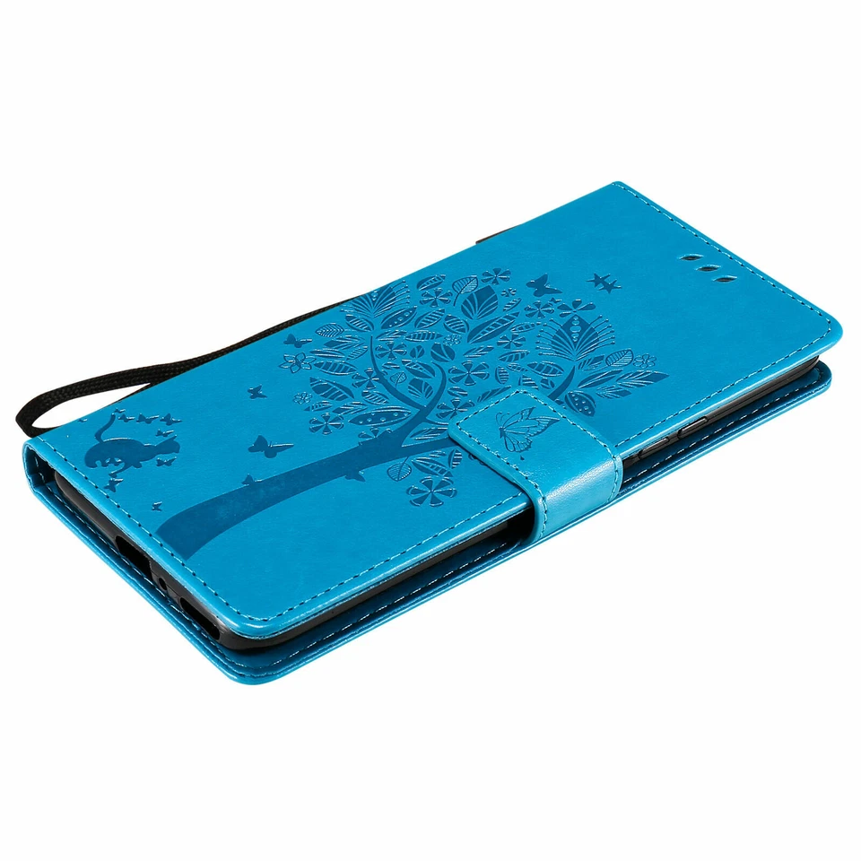 Funda tipo billetera de cuero con árbol de gato abatible para teléfono Huawei P20 P40 P30 P50 Pro Foto 4 de 4